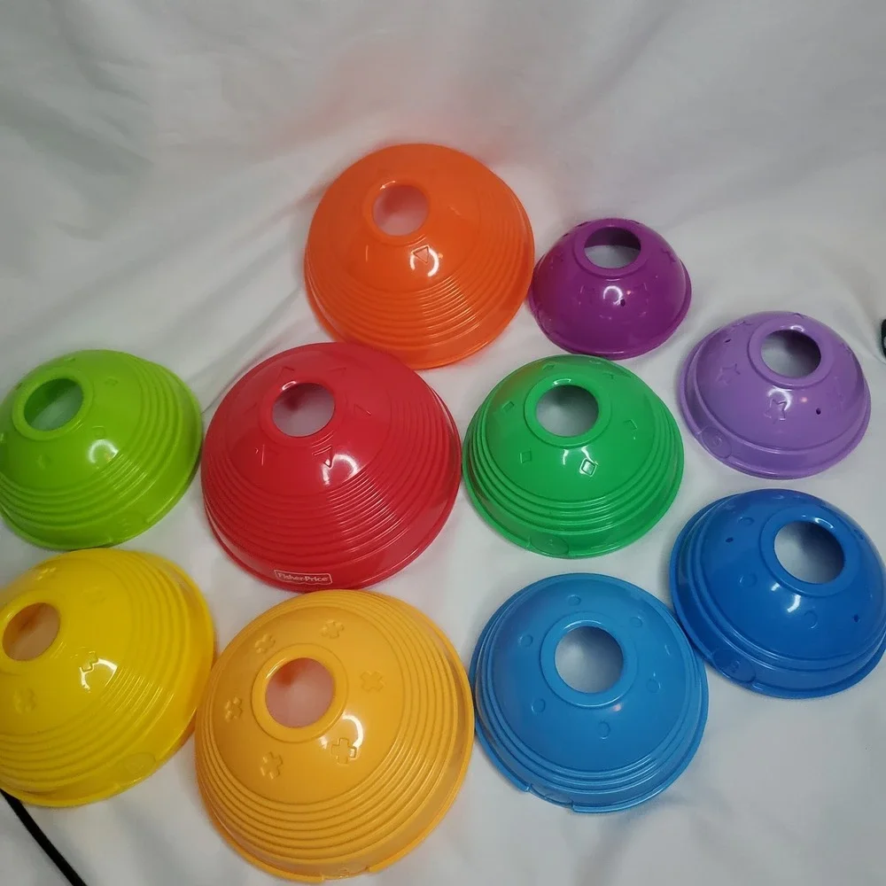 Fisher Price Stack And Roll Numbered 1-10 Nesting Cups Baby Toy NO BALL TOP